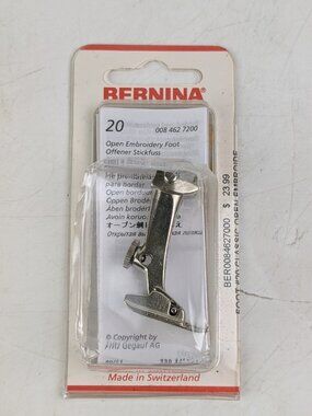 BERNINA Open Embroidery Presser Foot #20 for Sewing Machine, MPN 0084627000 NEW